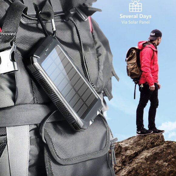 Solar Power Bank 20100mAh, 20W PD Fast Charging Portable Charger - Picture 11 of 15